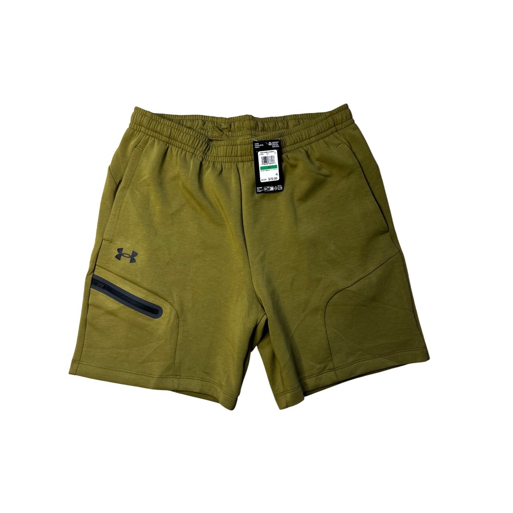NEW..MEN LARGE UNDER ARMOUR UNSTOPPABLE FLEECE SHORTS (CANTEEN GREEN)